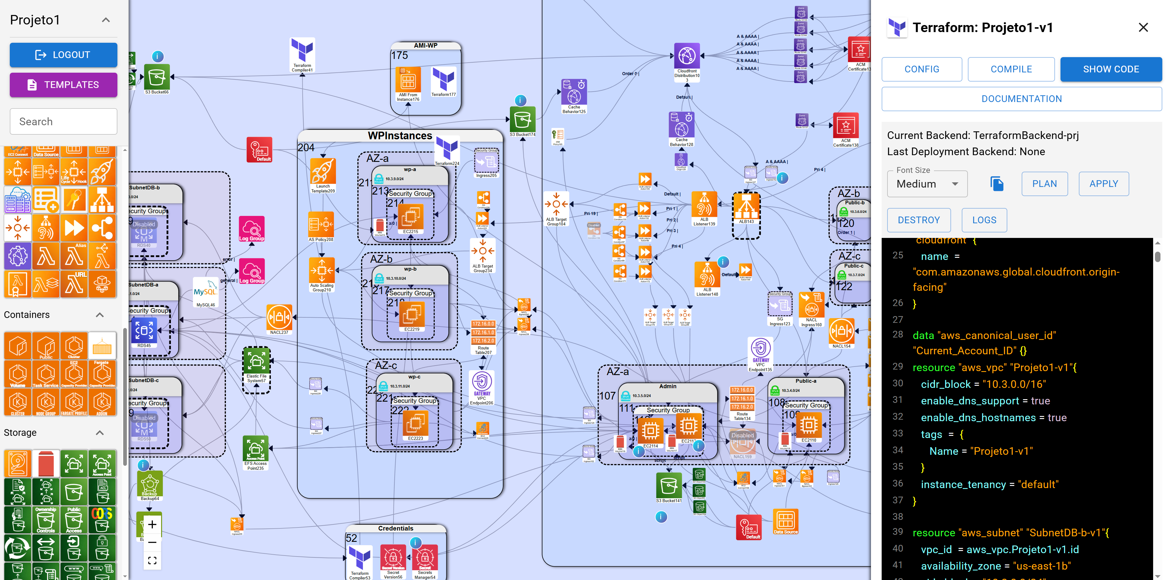 Cloudman Interface - Visual Designer